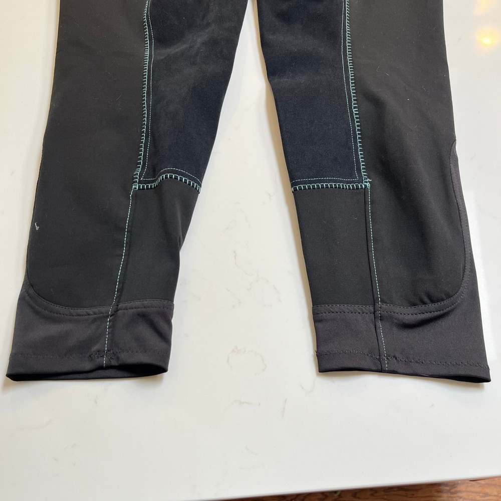 Piper Curvy Evolution Smartpak Womens Black Teal Equestrian Riding Breeches 44R - Picture 7 of 13